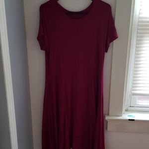 Dark Pink Dress with Pockets